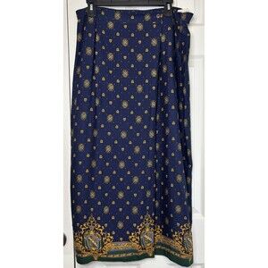 Vintage Pendelton Classic skirt blue and gold patterned size 14